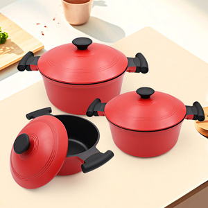 Sanlang <span class=keywords><strong>Cookware</strong></span> Set cảm ứng tương thích không độc hại súp nồi Set Đúc nhôm nấu ăn nồi Set không dính - Product Image 1