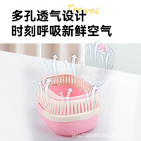 Cage de transport portable pour petits animaux d'extérieur : hamster, cochon d'Inde, rat, gerbille, lapin, hérisson, sugar glace – avec trous de ventilation