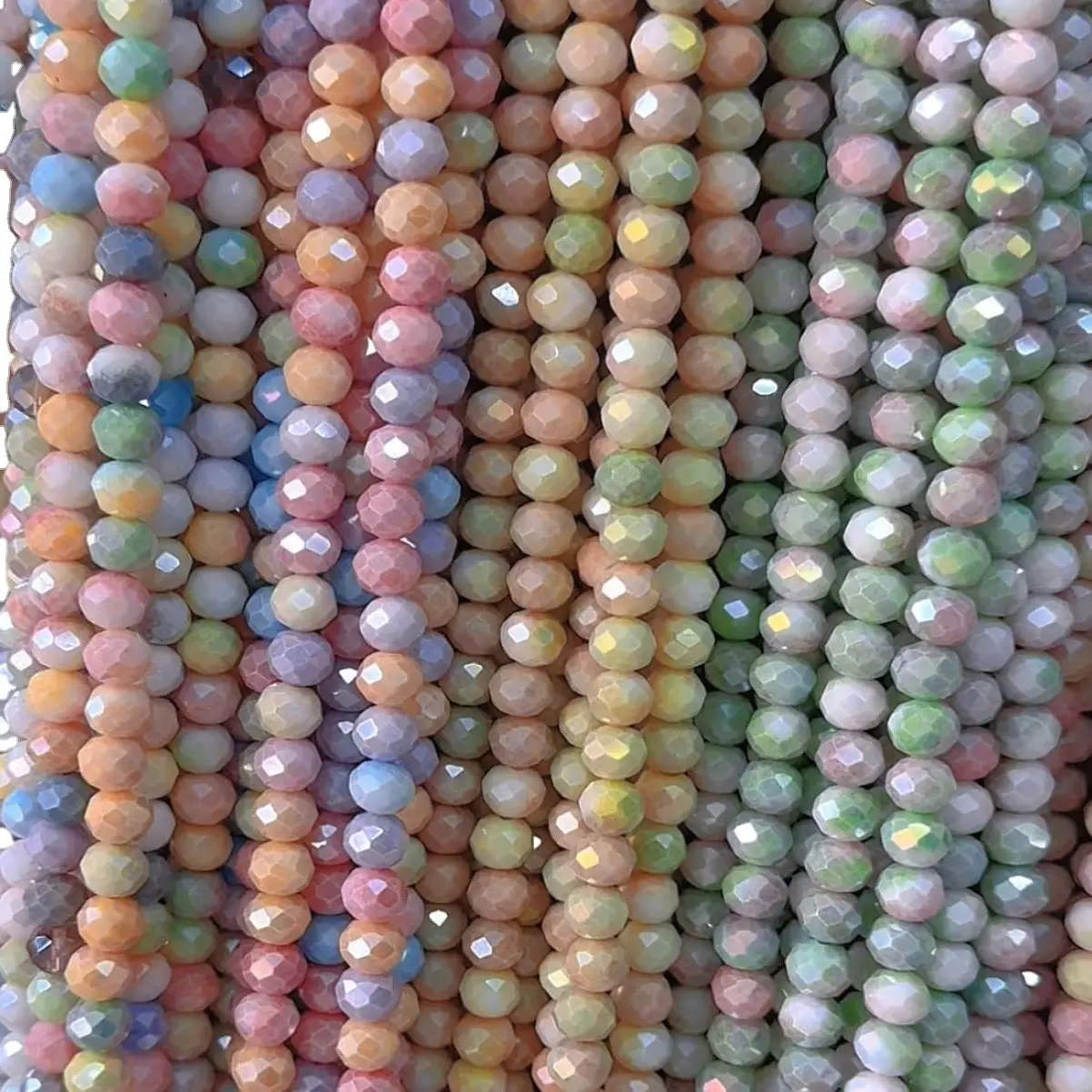 10mm Stone Glass Bead Mixed Color Faceted Beads jewelry clothing accessories