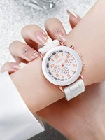 4 PCS/Set Montres pour couples Montre analogique à quartz avec bracelet en silicone avec chaîne en forme de cœur (WT2288)