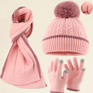 <span class=keywords><strong>Ensemble</strong></span> <span class=keywords><strong>de</strong></span> mitaines en tricot pour filles et garçons, doublure en polaire chaude, <span class=keywords><strong>bonnet</strong></span> d'hiver pour enfants, <span class=keywords><strong>gants</strong></span> et foulards, 1-6 ans - Product Image 6