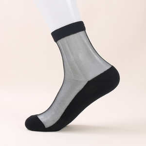 Transparent Summer Breathable Crystal Crew Gay Mens <strong>Sheer</strong> Silk <strong>Socks</strong> for Men - Product Image 2