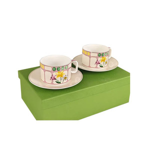 Taza de Café de Cerámica para la Hora del Té, Regalo de Boda para el Hogar u Oficina, Taza Redonda Duradera de Cerámica para Parejas, Juego de Taza y Plato - Product Image 1