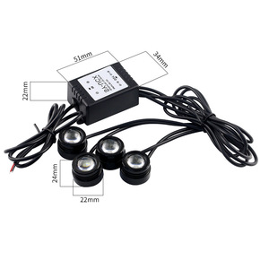 Yosovlamp 1.5W stroboscopique 16 modes feux de recul télécommande sans fil Eagle Eye LED feux de voiture une traînée quatre pièces pour A3 K5 - Product Image 4