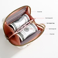 Nouveau porte-monnaie et porte-cartes en PU avec imprimé chat de dessin animé pour femme, mignon, créatif, portable, avec fermeture éclair, petit portefeuille intégré avec fente pour carte d'identité/passeport