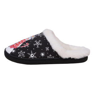 Chaussons d'été décontractés en coton pour femmes, antidérapants, en peluche, motif élan de Noël et pain d'épices, pour la maison - Product Image 3