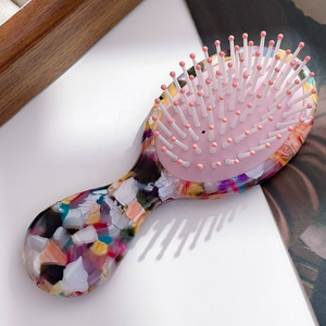 French Style Retro Elegant Handmade <b>Hair</b> <b>Brush</b> for Women and <b>Men</b> Cellulose Acetate Vintage Printing Fashion Comb for Home Use - Product Image 2