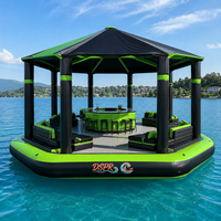 Parc aquatique gonflable haut de gamme, île flottante, bar, plateforme pour hôtel, complexe hôtelier, lac, piscine, location extérieure, usage de loisirs
