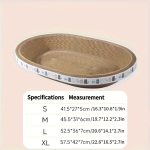 Lit grattoir ovale pour <span class=keywords><strong>chat</strong></span> en <span class=keywords><strong>carton</strong></span> ondulé haute densité, bol de grattage écologique résistant à l'usure, nid d'intérieur pour <span class=keywords><strong>chat</strong></span> S-XL - Product Image 2