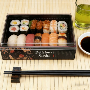 عبوة سوشي للوجبات الجاهزة حاويات طعام صديقة للبيئة للاستعمال مرة واحدة ، شعار مخصص لصناديق السوشي - Product Image 2