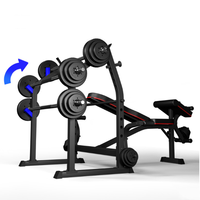 Banc de traction, équipement de fitness domestique, ensemble d'haltères, banc pour hommes, support de squat multifonctionnel, lit d'haltérophilie pliable