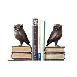Porte-livres en forme de hibou noir fait à la main, décoratif, rustique, en métal aluminium, de très bonne qualité, prix abordable, fabriqué en usine, AMSON BRASS - Product Image 1