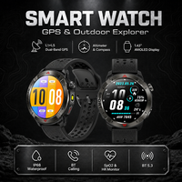 Montre connectée de sport étanche IP68 avec Bluetooth 5.3, appels, batterie 410 mAh, écran AMOLED 1,43 pouces, GPS, boussole, lampe de poche, oxymètre de pouls et moniteur de fréquence cardiaque
