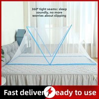 Moustiquaire pliable sans assemblage pour usage domestique ; Housse anti-moustiques portable avec couvercle rabattable ; Moustiquaire de lit pour dortoir étudiant en polyester