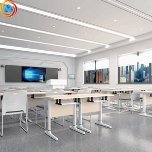 Factory Whole Sale Steel <b>Folding</b> <b>Table</b> With Wheels Training <b>Table</b> Large Conference Room Combination Meeting <b>Table</b> Good Price - Product Image 4