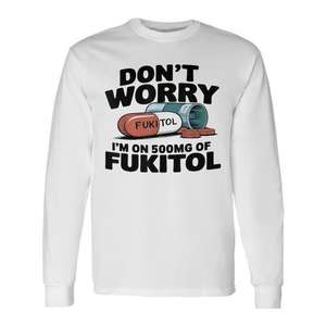 Camiseta de Manga Larga con Cuello Redondo para Hombre Adulto, Diseño Fukitol 500Mg, Impresión Promocional en Serigrafía - Product Image 1