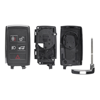 Coque de remplacement ABS à 5 boutons Heart Horse pour Land Rover - Noir avec fonction de déverrouillage