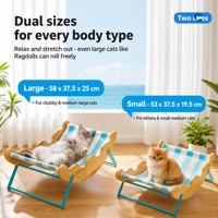 Lit pour chat en bois ondulé d'été, canapé pour animaux de compagnie en maille textilène respirante et rafraîchissante, chaise longue pour chat résistante à l'humidité pour toutes les saisons