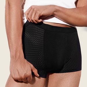 Boxer di bambù di alta qualità da uomo cavi e permeabili all'aria traspirante ad asciugatura rapida e comodi Boxer di biancheria intima da uomo - Product Image 4