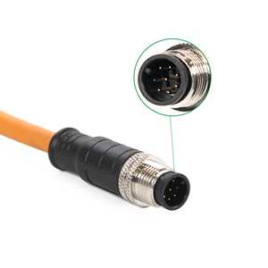 Câble <span class=keywords><strong>Ethernet</strong></span> industriel IP67 CAT6 en gros, câble de communication de données RJ45 codé M12 x 8, câble de raccordement interne à <span class=keywords><strong>coude</strong></span> SFTP en cuivre pur - Product Image 6