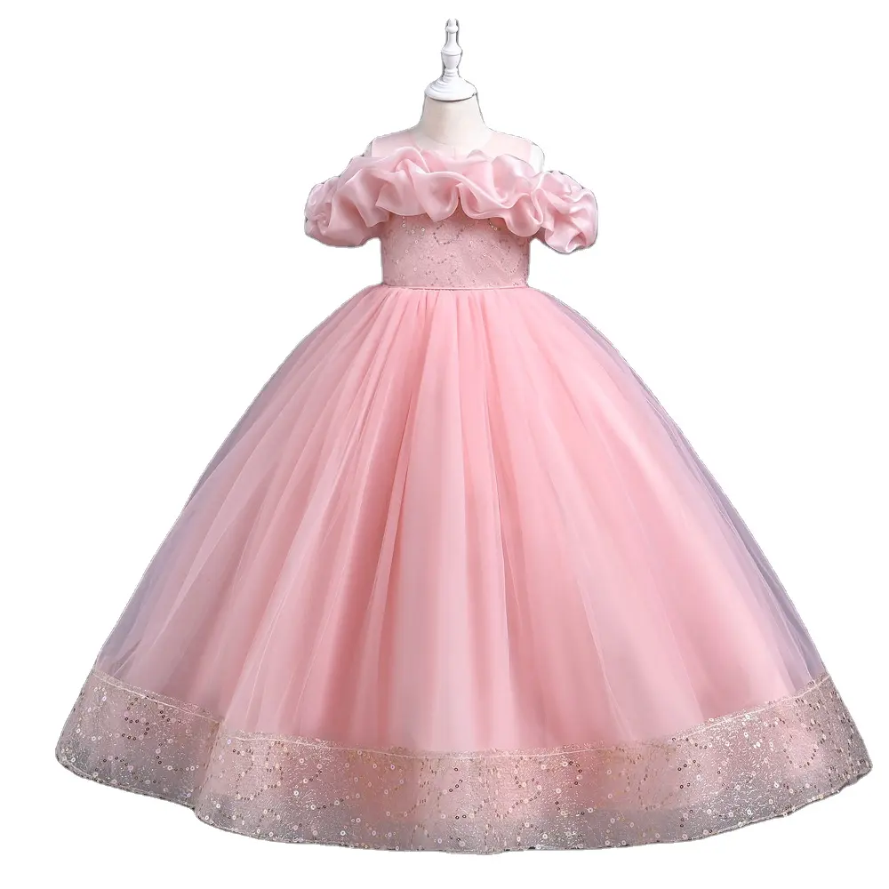 Design personnalisé de qualité supérieure mode style simple jupe longue style étranger robe de princesse pour enfants