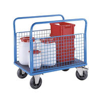 Chariot mobile de tapis résistant d'entrepôt de poignée jumelle de plate-forme résistante portative de contreplaqué