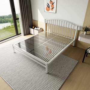 Кровать из нержавеющей стали 304 - двуспальная кровать, современная и минималистичная односпальная кровать, кровать с каркасом из цветной стали - Product Image 1