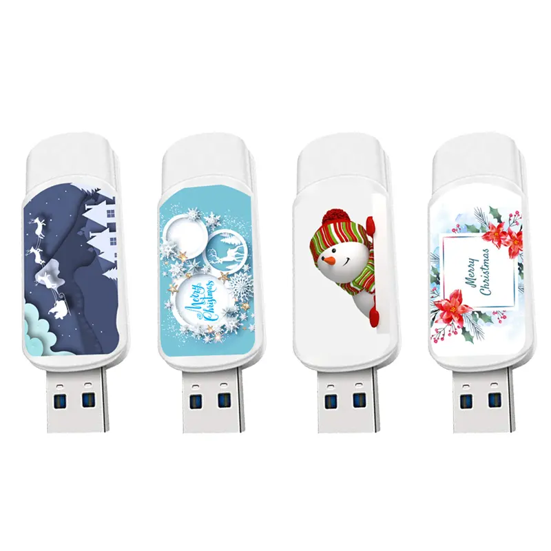 Christmas Mini Sliding Usb Flash Drives 4gb 8gb 16gb 32gb Super Tiny Pendrive 64gb 128gb Memory Stick Small U Disk Pen Driver