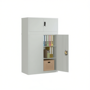 Archivador de Acero con Recubrimiento en Polvo Gris Claro, Gabinete de Almacenamiento de Oficina con Cerradura y Llave, Muebles Comerciales - Product Image 1