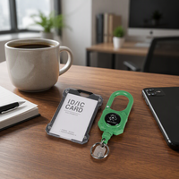 Porte-cartes portable étanche de style tactique avec clip robuste et attache rétractable pour l'identification au bureau