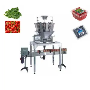 PLC controle automático vegetal fruta plástico caixa enchimento blueberry cherrytomate punnet clamshell enchimento máquina de embalagem