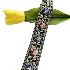 Encaje de lentejuelas de estilo étnico de 3,5 cm al por mayor, encaje bordado de malla Eugenia para mujer, encaje decorativo en puños y cuello - Product Image 6