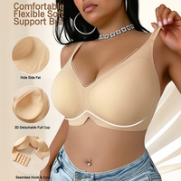 Soutien-gorge sans armatures grande taille pour femme, coupe profonde en V, bonnets 3/4, écologique, respirant, avec coussinets amovibles lissants – Vente en gros, marque privée, offre spéciale
