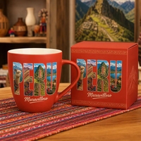 Souvenir touristique du Pérou, tasse à café en céramique, Machu Picchu, alpaga, design montagne Andes, pour tasses, personnalisation OEM ODM, vente en gros