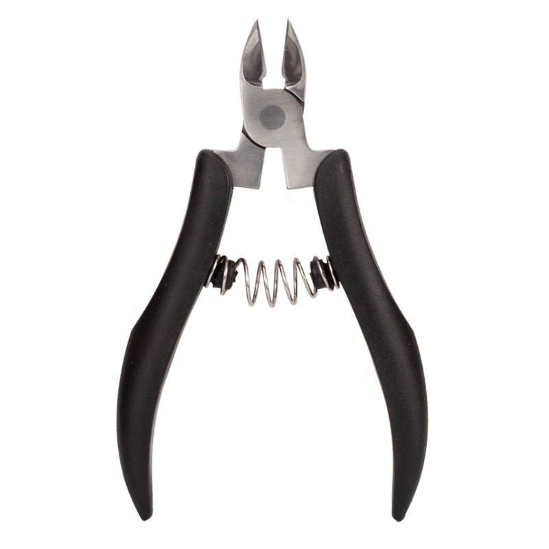 17mm Big Jaw Black Plastic Handle Professional Large Pedicure Toe Nail Clippers for Thick Toenails Stainless Steel