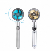 360 degrés rotatif portable ABS salle de bain pommeau de douche haute pression Turbo ventilateur tête de pulvérisation d'eau petite puissance filtrée boîte à main