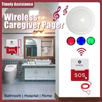 Système d'Appel Infirmier pour Soignant, Bouton d'Alerte à Cordon de Traction pour Toilettes, 2 Boutons d'Appel SOS, 2 Récepteurs pour Patients, Personnes Handicapées, Hôpitaux