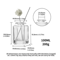 Diffuseur de parfum en verre carré de luxe de 100 ml avec design sérigraphié et parfum