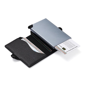 Factory Wholesale Stone Pattern PU Leather Small <b>Wallet</b> Slim <b>RFID</b> <b>Blocking</b> Ultra Thin Credit Card Holder Quick Access - Product Image 4