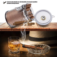 Étui à cigares portable transparent pour 20 cigares, boîte à tabac, humidor en acrylique avec humidificateur et hygromètre
