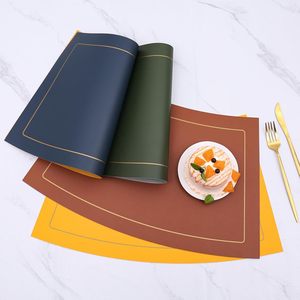 แผ่นรองจานหนังสั่งทำโลโก้โรงงาน แผ่นรองโต๊ะอาหารตกแต่ง ป้องกันความร้อน - Product Image 4