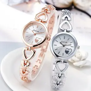 Simple Love Pattern Dial Heart Shape Bracelet Watches Women Fashion Watch 2018 Skeleton Pointer Quartz Wrist Watch Woman