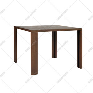 Contemporary Geometric Corten Steel Outdoor Dining Set-Durable & Stylish - Product Image 2