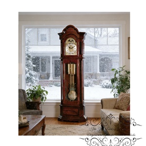 Orologio <span class=keywords><strong>a</strong></span> <span class=keywords><strong>Pendolo</strong></span> da Terra in Legno Intagliato Vintage con Movimento Meccanico <span class=keywords><strong>a</strong></span> 8 Giorni, Fasi Lunari e Spegnimento Notturno, Meccanismo <span class=keywords><strong>Hermle</strong></span> - Product Image 4