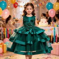 Robe en tulle pour enfants, robe de soirée sans manches, tenue de fête d'anniversaire pour bébé fille, robe de demoiselle d'honneur pour mariage, robe de princesse pour enfants