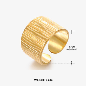 Lo Último en Anillos Abiertos Ajustables Joyería Minimalista Chapada en Oro de 18k Anillos que No Se Deslustran para Mujer Anillo de Acero Inoxidable - Product Image 6