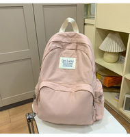 Sac à dos de voyage grande capacité, simple, mignon, décontracté, pour étudiants, unisexe, avec logo, sac de sport en tissu Oxford, sac à dos de course pour femmes