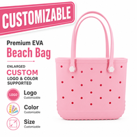 Sac de plage personnalisé en EVA rose avec fermeture à bouton, imperméable, grande capacité, pour une utilisation en plein air en été, vente en gros, OEM, étiquette privée