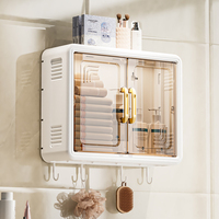 COIZY gratuit tenture murale porte d'aspiration magnétique carré PP matériel pliable salle de bain armoire de rangement maison étagère murale poussière