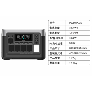 Generador Portátil de Emergencia de 1800W con Panel Solar y Gasolina, Batería LiFePO4, UPS, MPPT, Onda Sinusoidal Pura, Linterna - Product Image 3